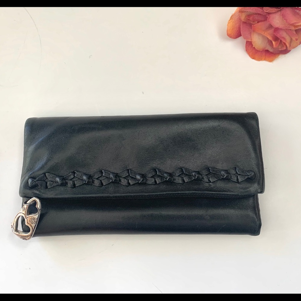 Brighton Black Leather Trifold Wallet